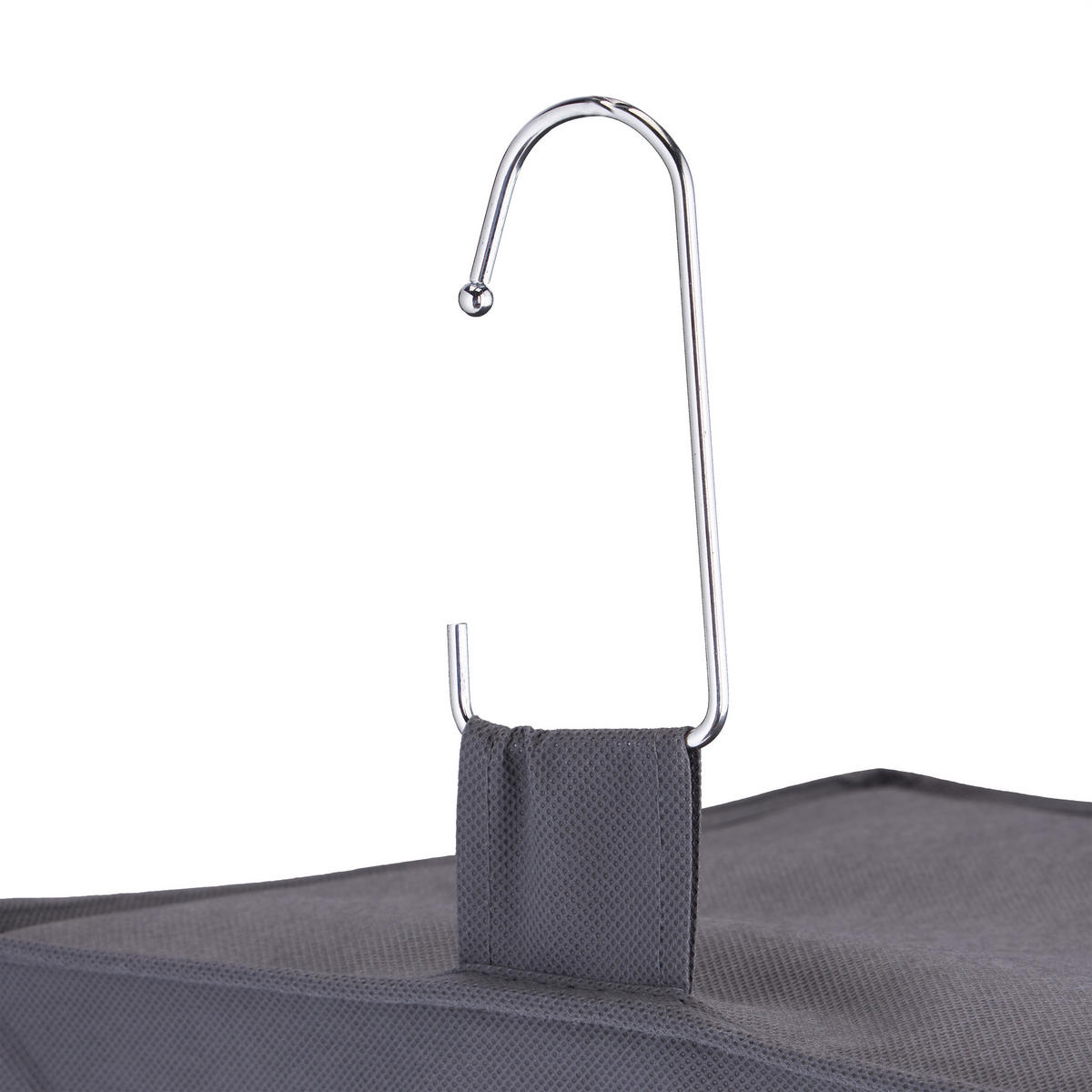 ZÁVESNÝ regál do skrine - sivá, kompozitné drevo/textil (30cm) - Relaxdays