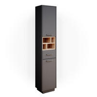 BADSCHRANK Beatrice Anthrazit 38 x 190 cm - Anthrazit, Holzwerkstoff (38/190/30cm) - Vicco