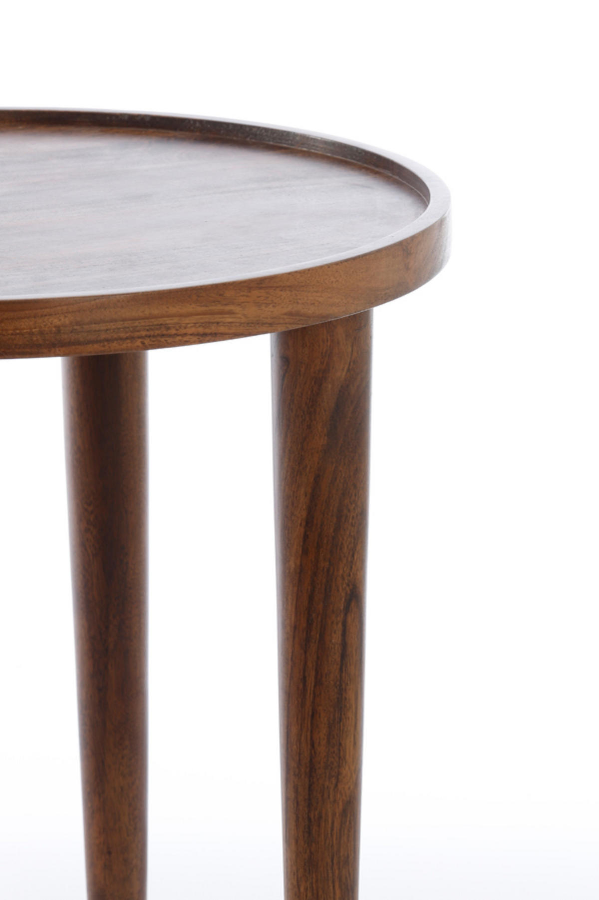 BEISTELLTISCH Qiano Braun Ø45/45 cm - Dunkelbraun, Holz (45/45/45cm) - Light & Living