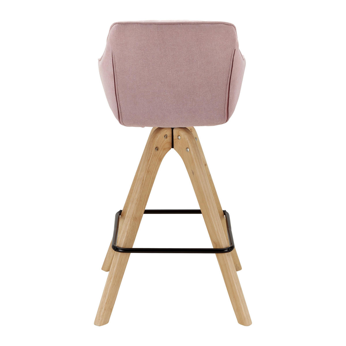BARHOCKER Leonie Rosa Webstoff Drehbar Gepolstert - Rosa, Holz (55/106/56cm) - Bessagi Home