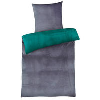 WINTER-BETTWÄSCHE 135x200 Cashmere-Touch Warmer Winter Bettbezug Kuschelig Anthrazit Grün - Grün, Textil (135/200cm) - Carpe Sonno