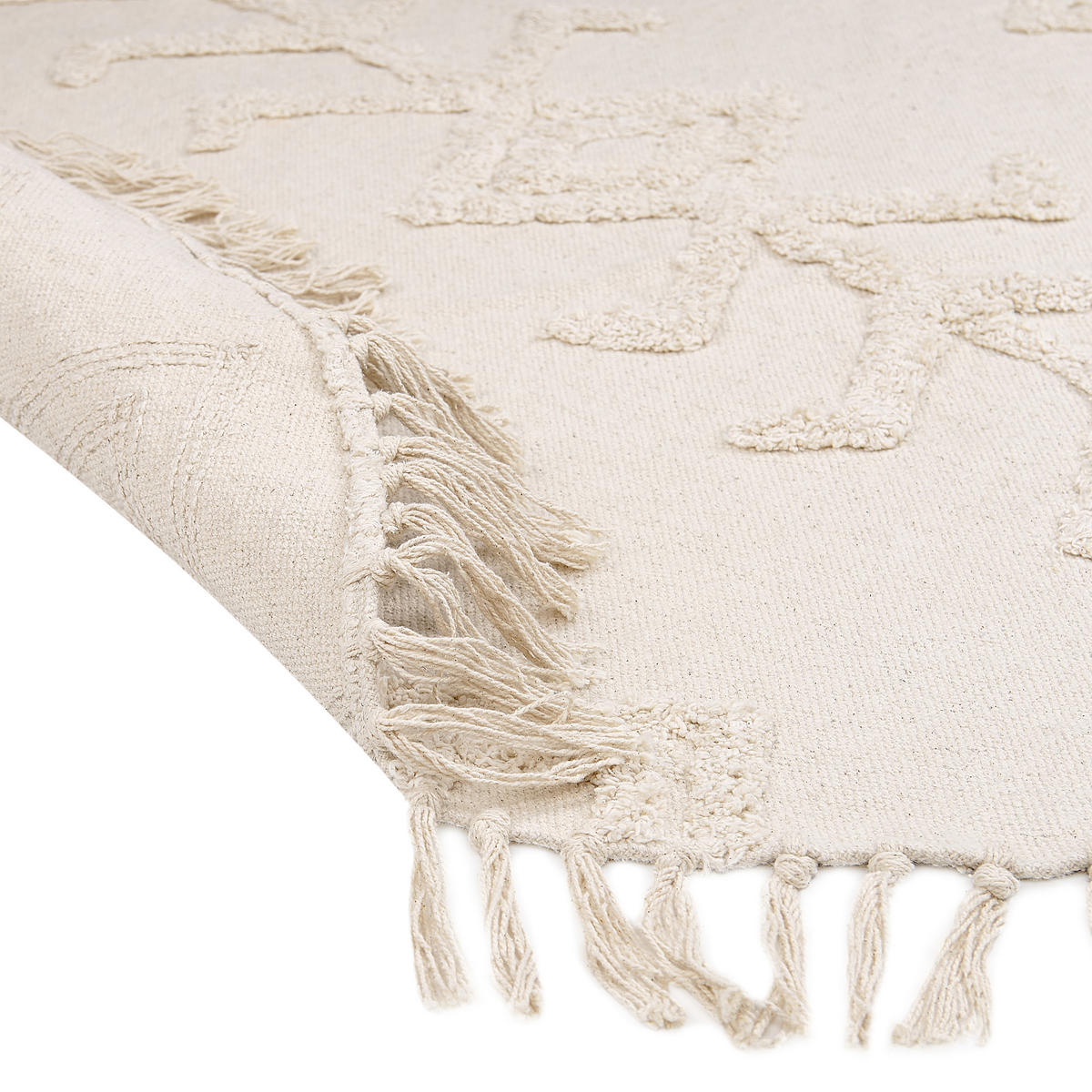TEPPICH geflochten Beige 140 cm Harran - Beige, Textil (140/140cm) - Beliani