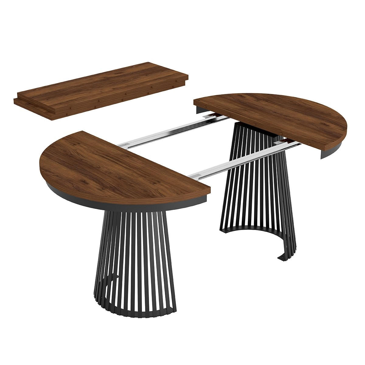 ESSTISCH TRAVIS Ausziehbar 100 - 180 / 100 x 76,6 cm - Schwarz/Braun, Holz (100/100/76.6cm) - MASSENO
