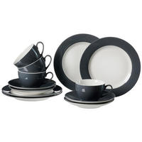 KAFFEESERVICE Doppio Anthrazit 12er Set - Anthrazit, Keramik (1/1/1cm) - Ritzenhoff Breker