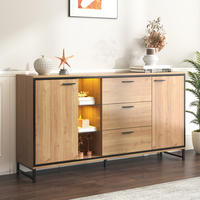 SIDEBOARD Holzoptik 3 Schubladen - Naturfarben, Holzwerkstoff (160/85/40cm) - LEBENLANG