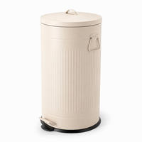 MÜLLEIMER Beige Treteimer Soft-Close 40 l - Beige, Kunststoff/Metall (35/67/35cm) - Relaxdays