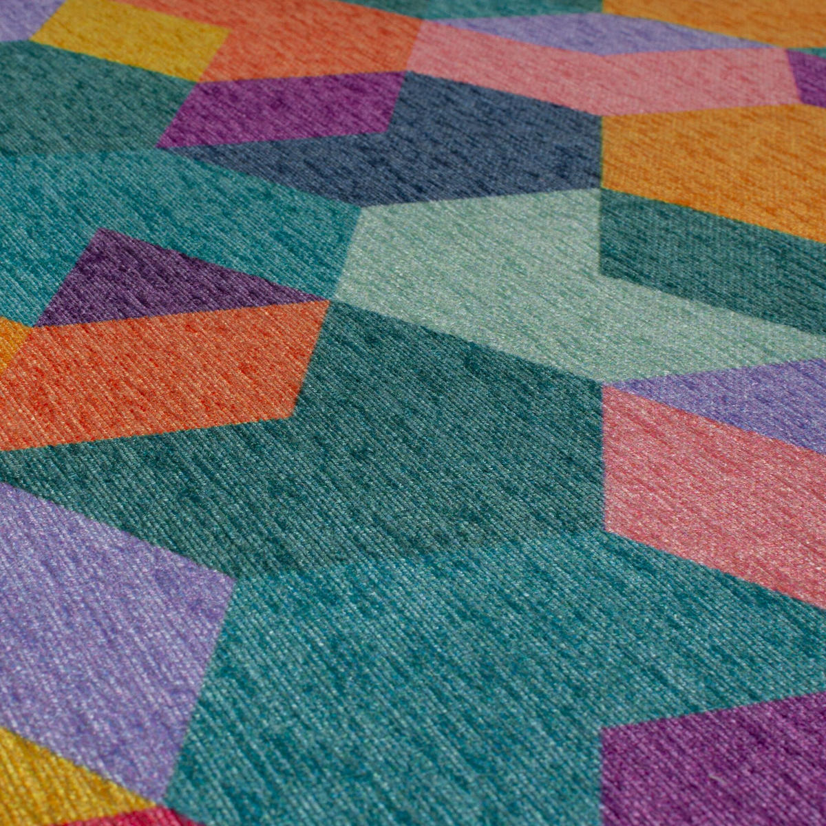 TEPPICH Waschbar WEAR, geometrisch, Bunt, 120 x 170 cm - Multicolor, Textil (170/120cm) - KADIMA DESIGN