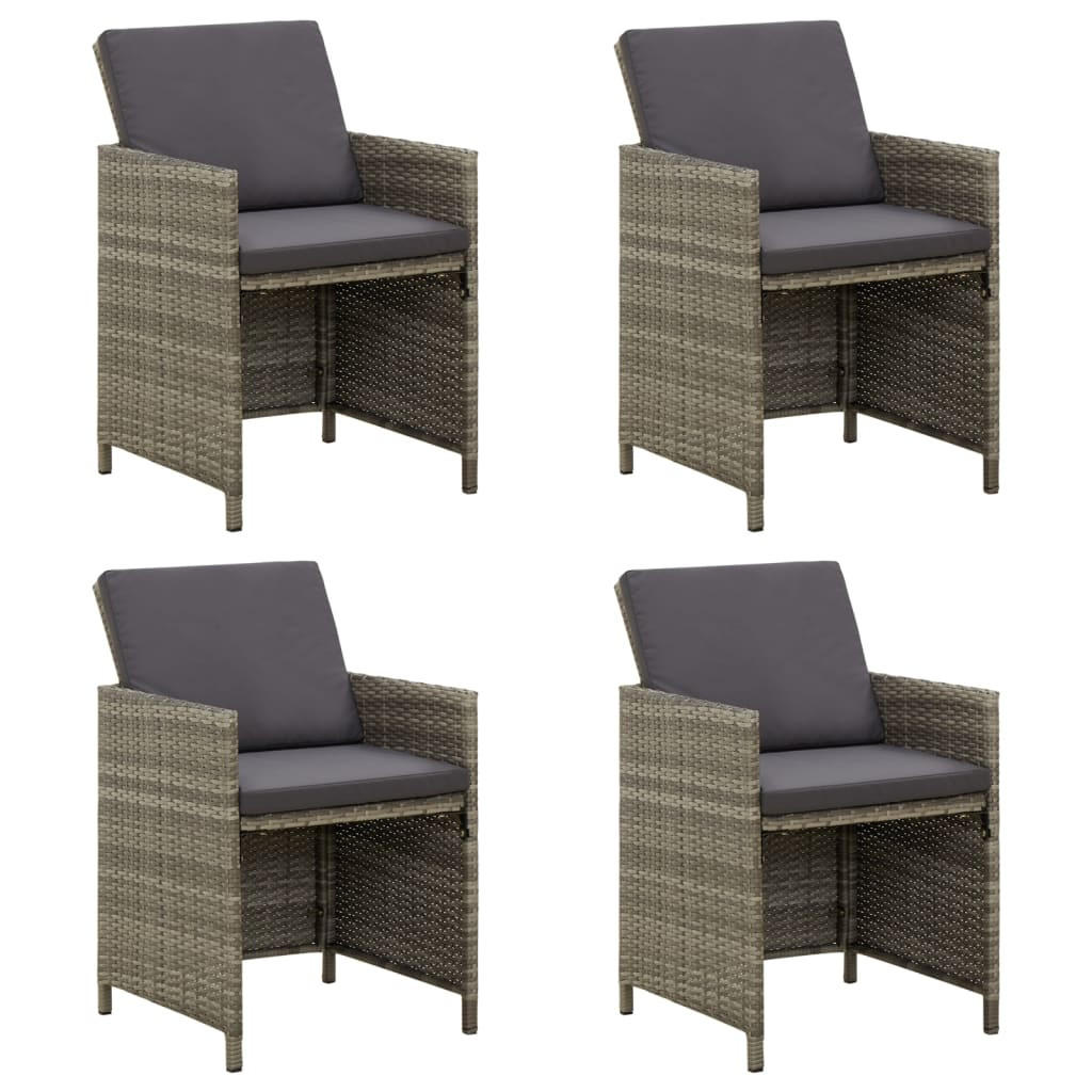 furnicato Gartenstühle Grau 52x85x52 cm