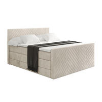 BOXSPRINGBETT mit Matratze und Lattenrost - VEXA-Z KING-160x200 - Beige Casablanca - Beige, Holzwerkstoff (160/200cm) - ALTDECOR
