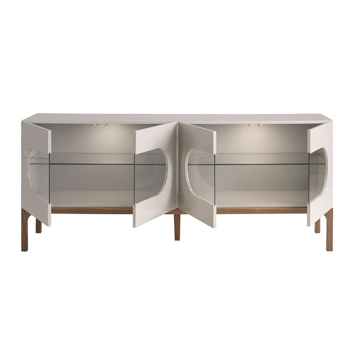 SIDEBOARD Grau Walnuss 180/41/75 cm - Walnussfarben/Grau, Holzwerkstoff (180/75/41cm) - ANGEL CERDA