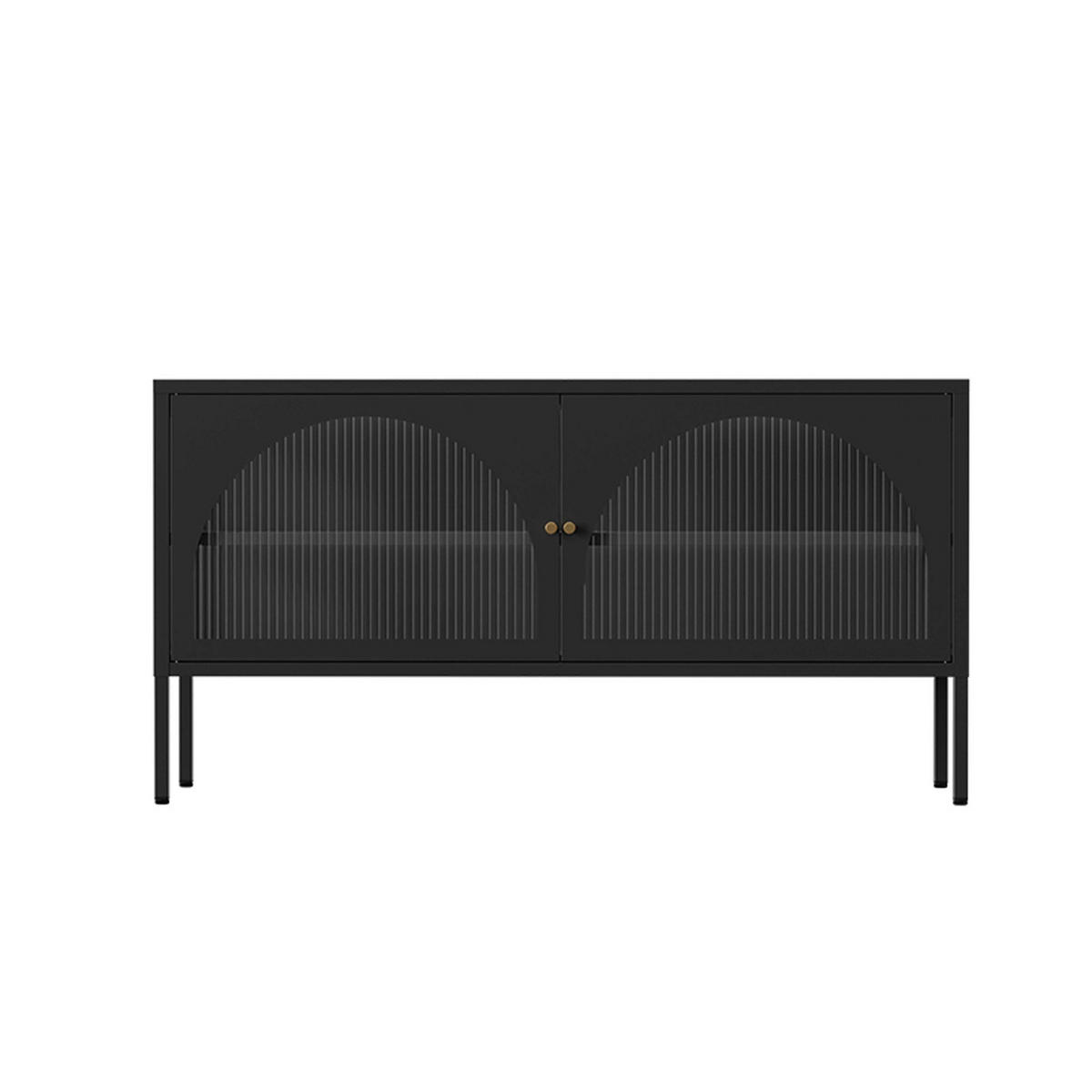 TV-SCHRANK 115 cm, Schwarz - Schwarz, Metall (35/60/115cm) - Oviala