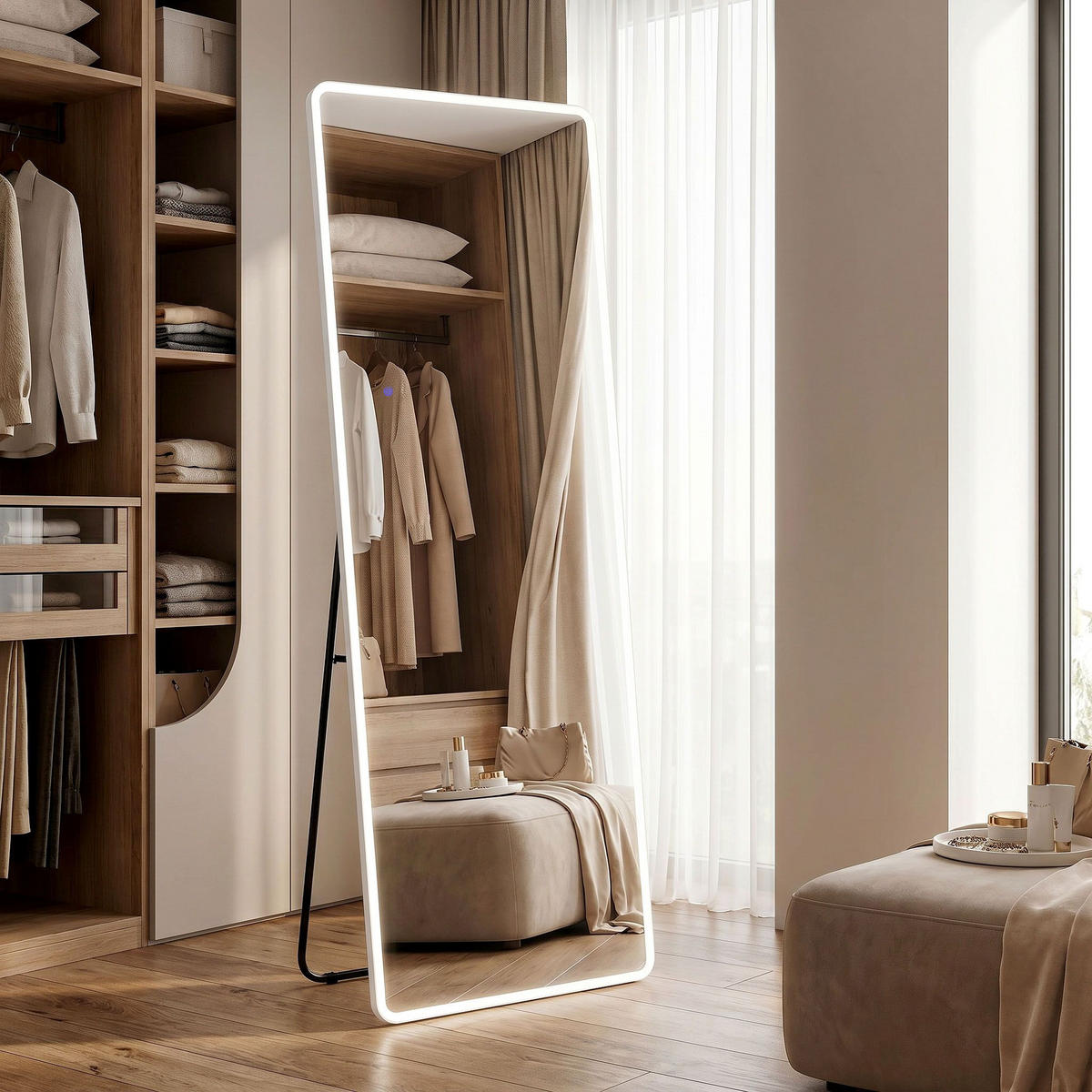 SPIEGEL Rea Led Classico 60x170cm White - Weiß, Glas (60/170/2cm) - REA