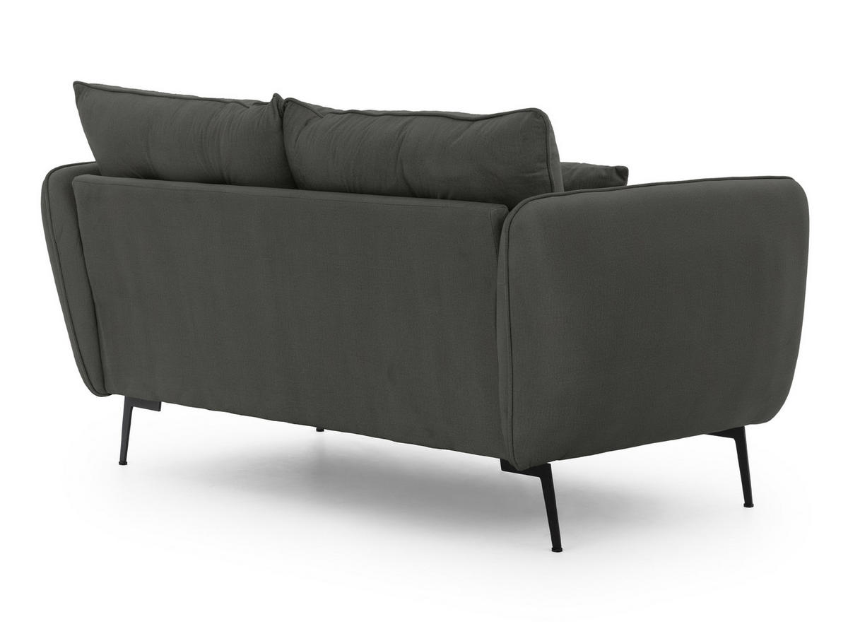 2-SITZER-SOFA Nordloft Dunkelgrau Samt - Dunkelgrau/Schwarz, Holz/Textil (174/86/100cm) - S-Style Möbel