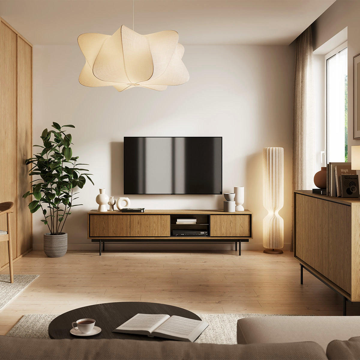 TV OMARICA Vidia Les - rjava, leseni material (197.5/51.4/38cm) - Petits-meubles