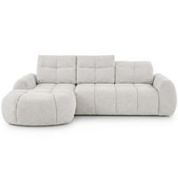 ECKSOFA Sorel Mini mit Automatisch verstellbarer Sitztiefe und Kopfstützen, links, Hellbeige - Beige, Textil (190/275cm) - Beautysofa