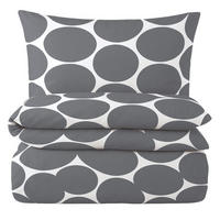 BETTWÄSCHE Mako Perkal 135x200 cm aus 100% Baumwolle mit Reißverschluss, Bettbezug gepunktet 135 x 200 - Schwarz - Schwarz, Textil (135/200cm) - Carpe Sonno