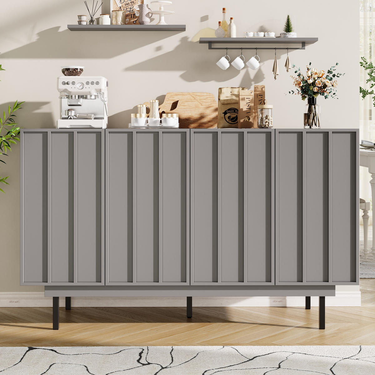 SIDEBOARD Schlicht Modern Mattgrau 140/39/83 cm - Grau, Holzwerkstoff (38.5/82.5/140cm) - Urban Meuble