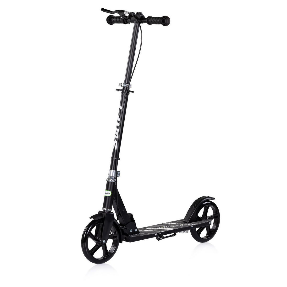 KINDERROLLER Swift klappbar schwarz Anti-Rutsch-Griffe Hinterradbremse ABEC-7 - Schwarz, Metall (82/38/90cm) - Chipolino