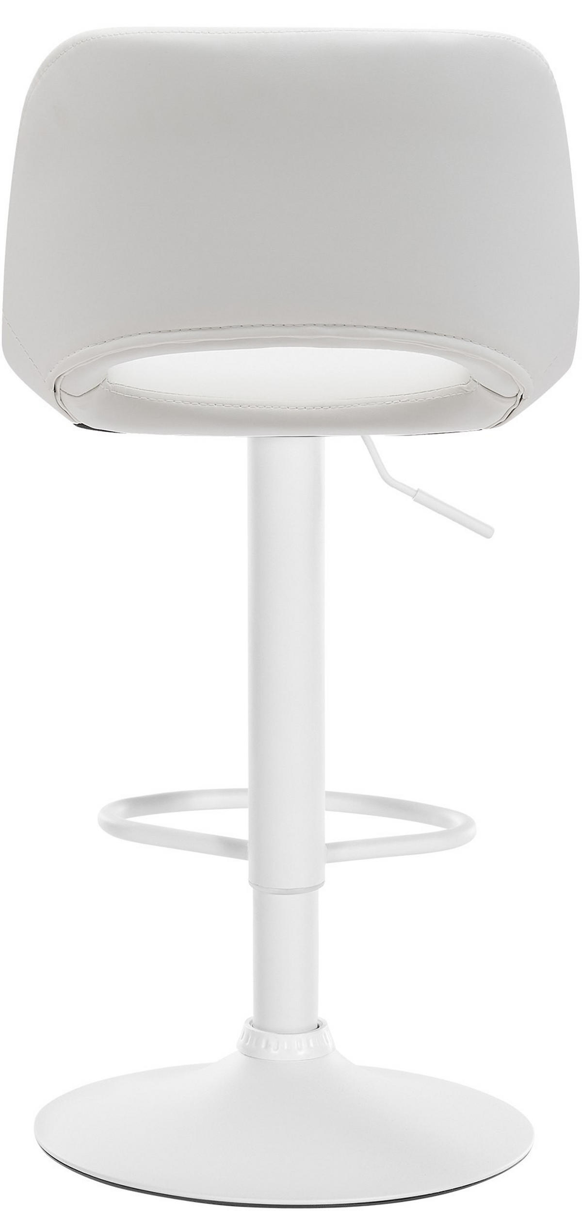 BARHOCKER Camden höhenverstellbar 86-107 cm weiß - Weiß, Leder (42/86/46cm) - furnicato