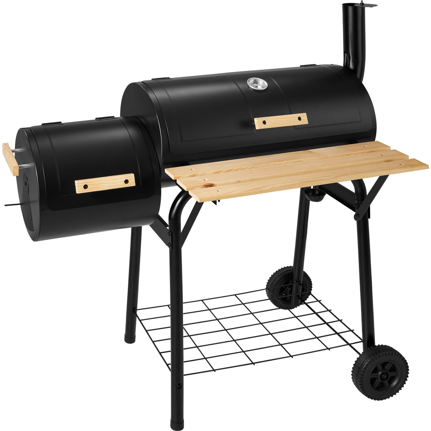HOLZKOHLEGRILL ,115 x 67 x 115 cm,schwarz - Schwarz, Metall (67/117/115cm) - tectake