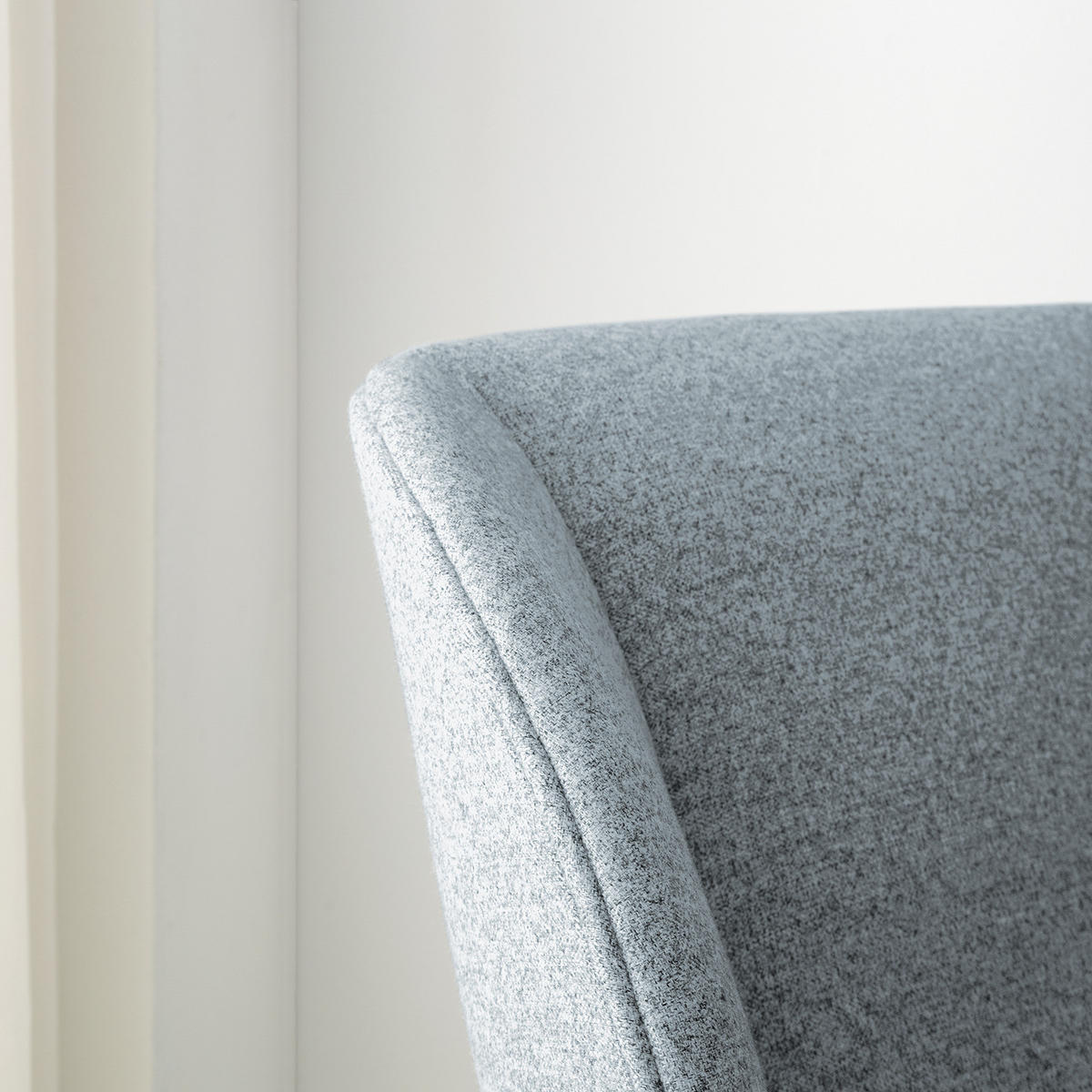 SESSEL - Eichefarben/Blaugrau, Eichenholz/Textil (82/102/90cm) - home24