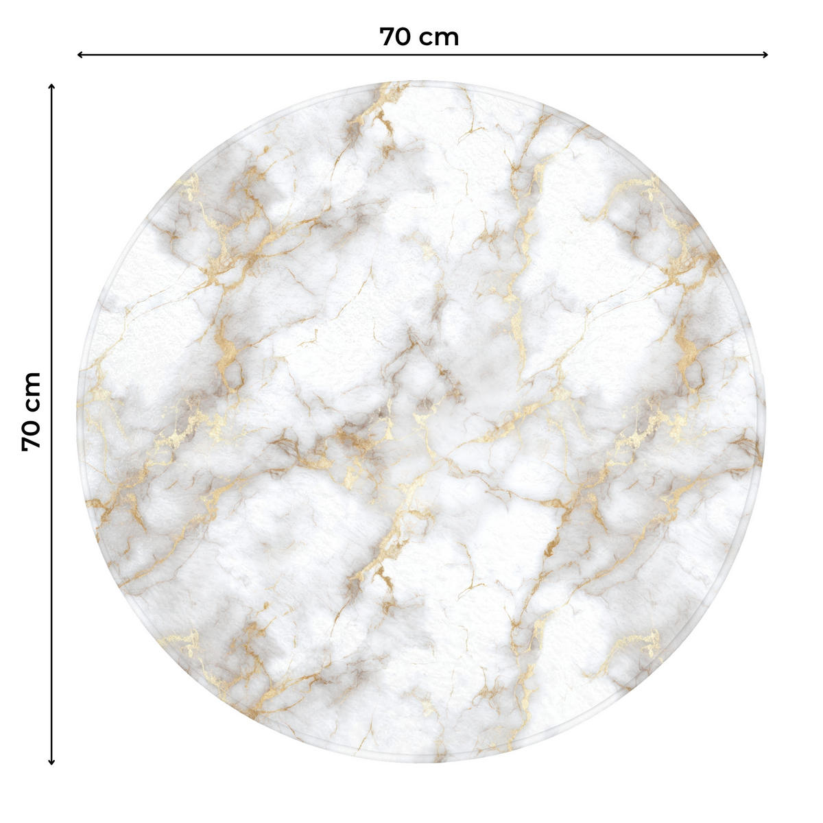 WC PŘEDLOŽKA Zlaté žilky - Mramor - Bílý 70x70 cm - bílá, textil/plast (70/1cm) - OnlyWow