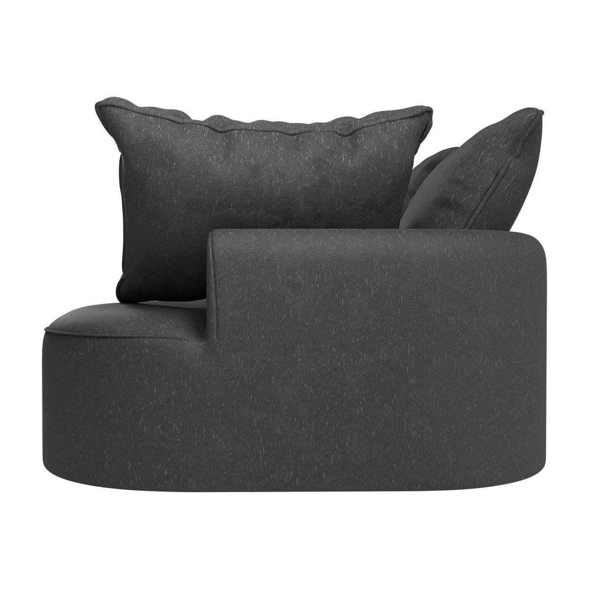 SOFA Tirano Samt Dunkelgrau mit Ottomane links - Dunkelgrau, Textil (102/300cm) - Juskys