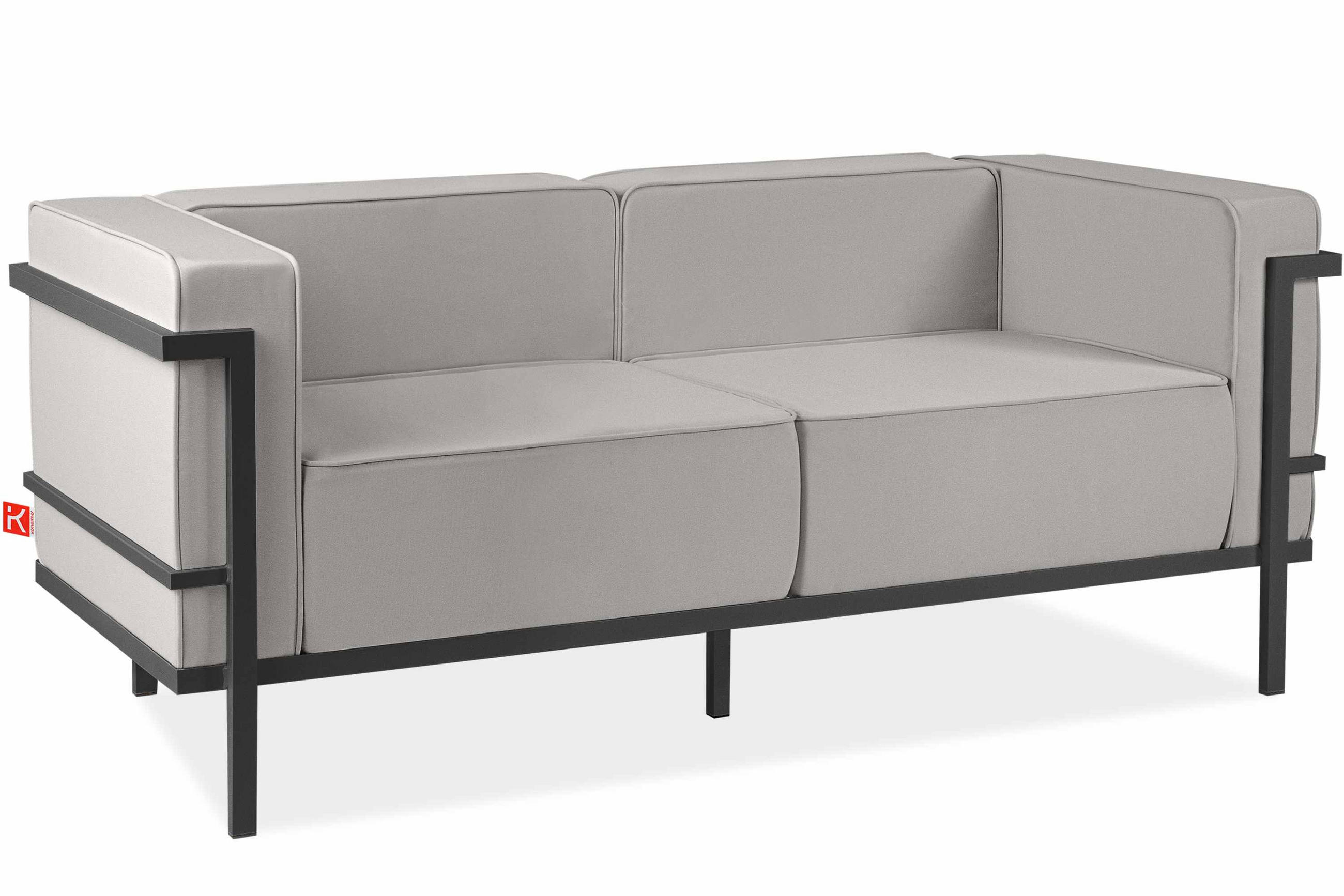 Konsimo® Gartensofa Dunkelgrau, Hellgrau 164x70x69 cm