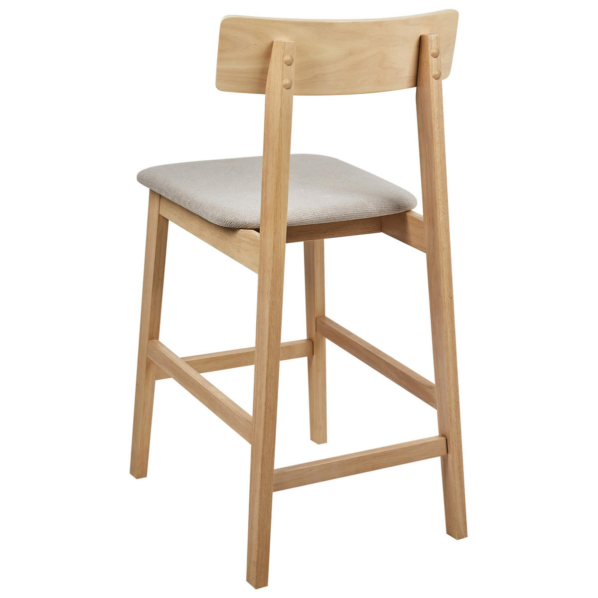 BARSTÜHLEN 2er-Set Taupe Isanti - Taupe/Braun, Holz (44/92/51cm) - Beliani