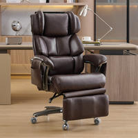 CHEFSESSEL Braun Höhenverstellbar mit Massagefunktion - Braun, Metall (85.5/121.5/76.5cm) - PANGIVO