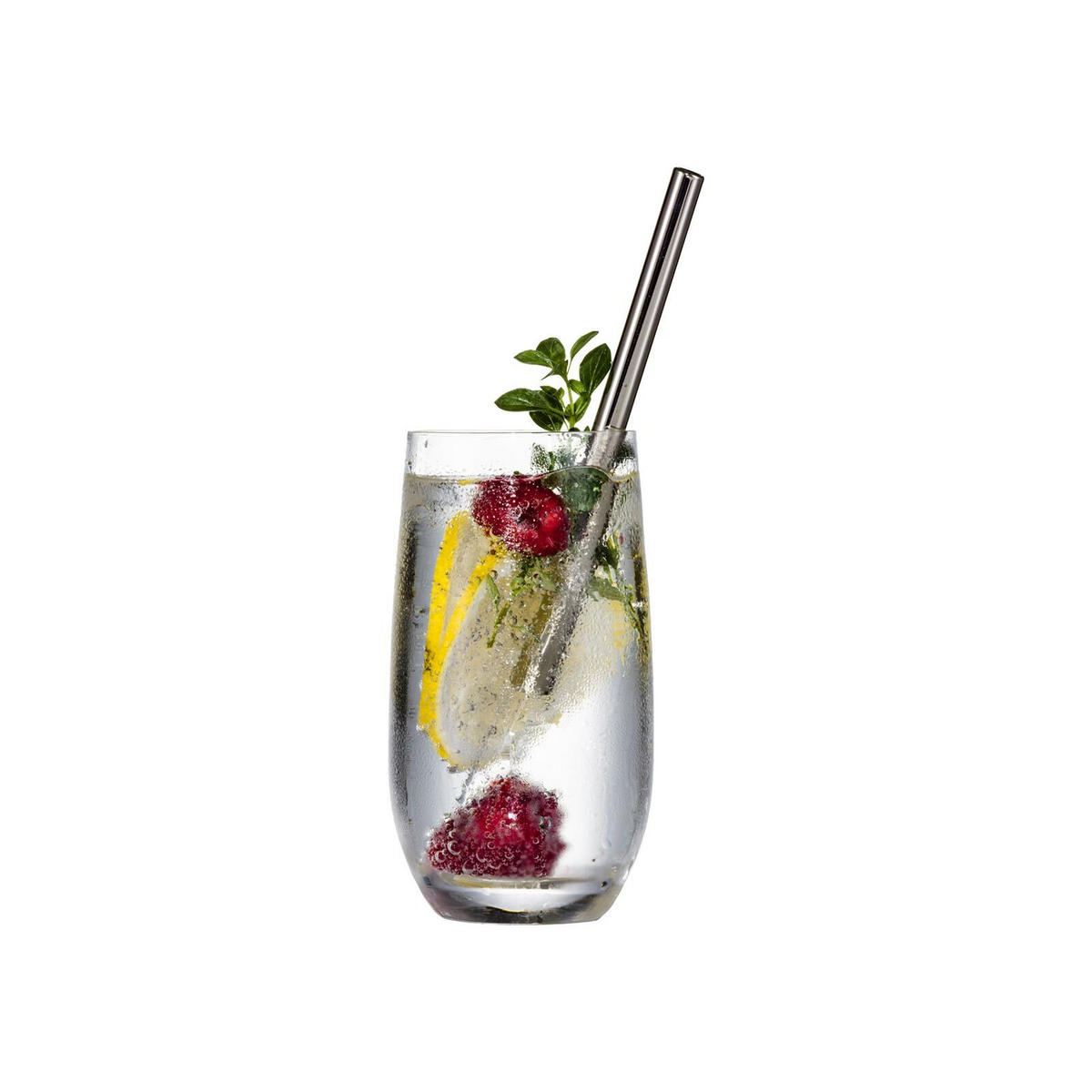 GLAS-TRINKHALM Gentleman platin 20 cm - Platinfarben, Glas (0.9/20cm) - Eisch