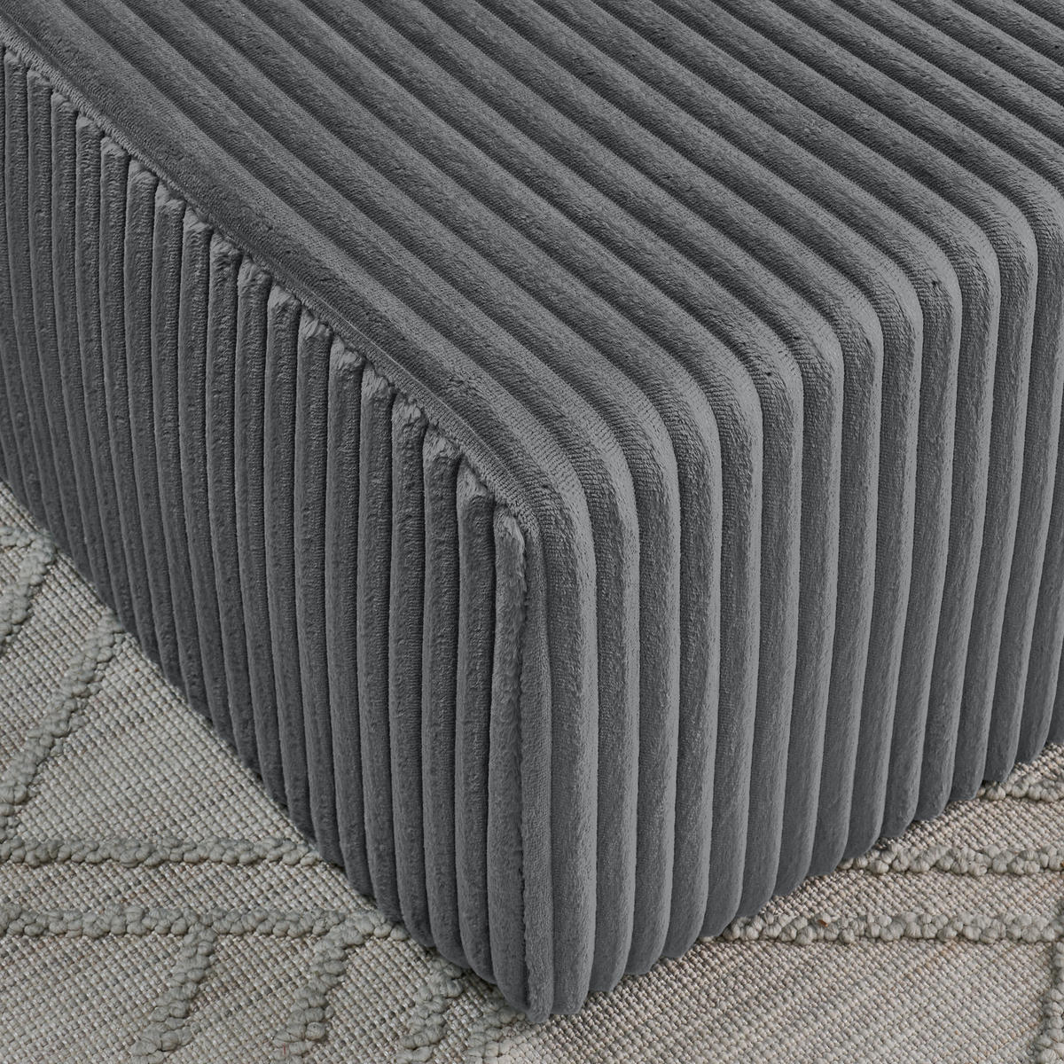 2-SITZER SCHLAFSOFA Cord Grau mit Magazintasche, Getränkehalter und Kissen - Grau, Textil (186/78/154cm) - WISHDOR