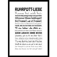 BILD mit Rahmen 51x71 cm Spruch: Ruhrpott Liebe - Weiß, Holz (51/71cm) - artissimo