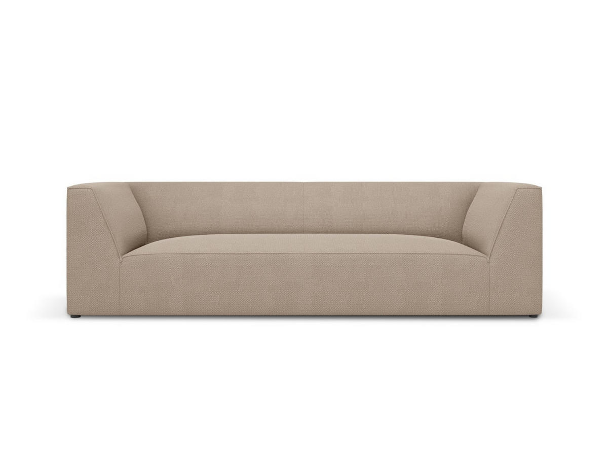 SOFA Ruby aus strukturiertem Stoff dunkelbeige 3 Sitzplätze - Taupe, Textil (93/69/232cm) - Micadoni