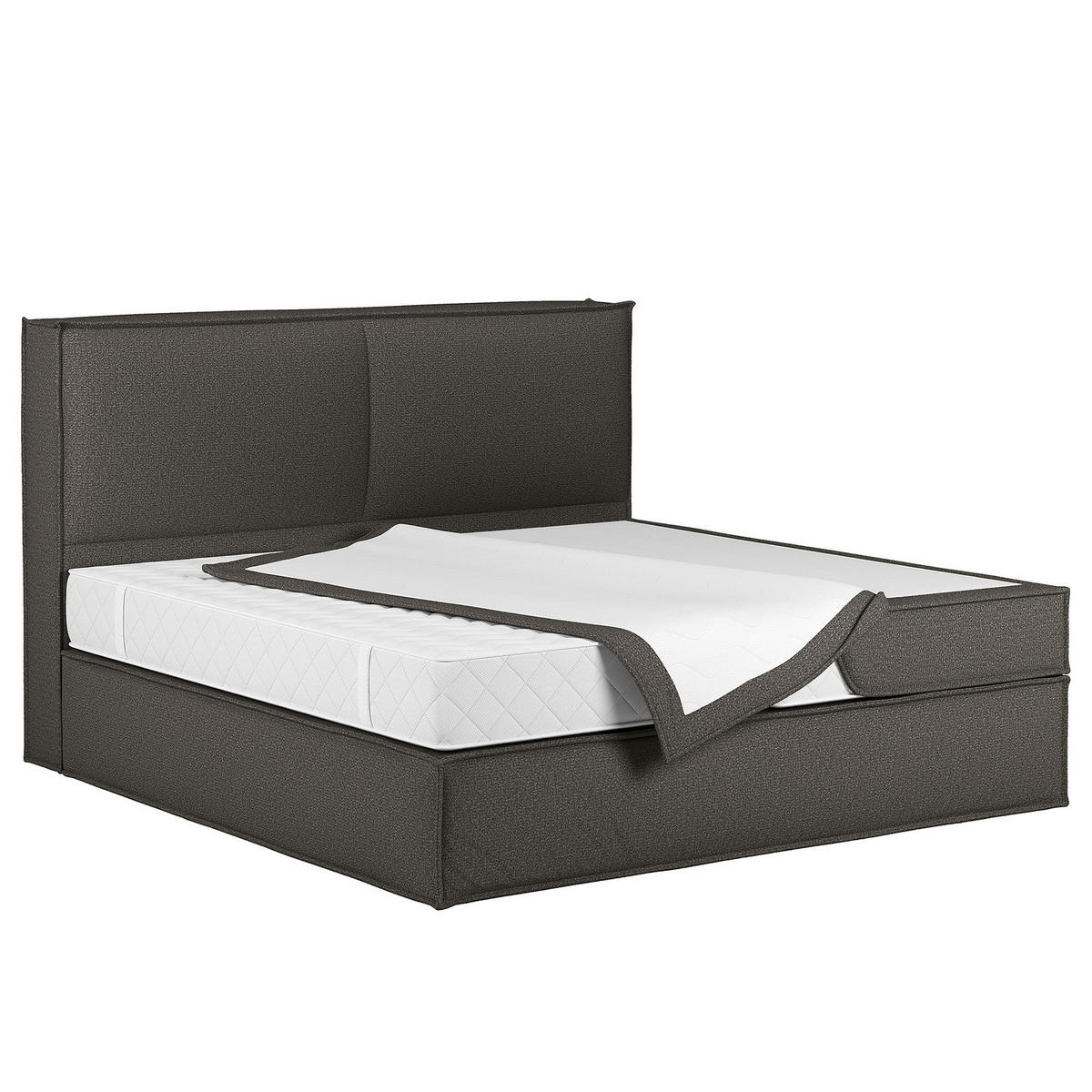BOXSPRINGBETT mit Kopfteil - Premium - Braun, Textil (180/200cm) - home24