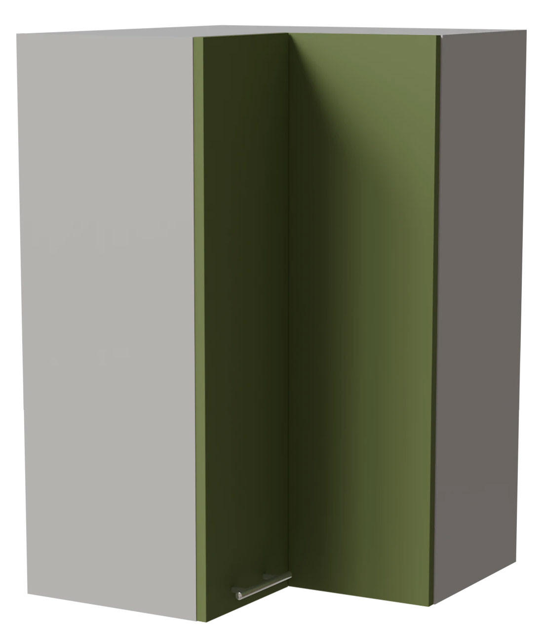 ECKHÄNGESCHRANK Brerra W14/60 Grau / RAL 6025 farngrün Matt 60 / 60 / 96cm - Grau/Grün, Holz/Holzwerkstoff (60/96/60cm) - Feldmann-Wohnen