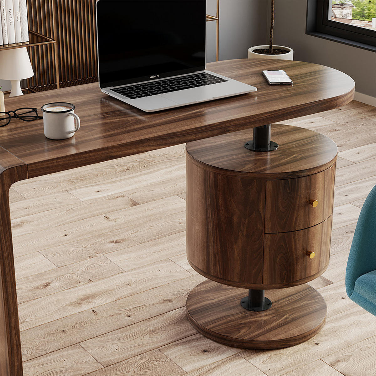 SCHREIBTISCH Lara Eiche rustikal 120 x 50 cm mit 2 Schubladen - Wildeiche, Holzwerkstoff (50/120/76cm) - Vicco