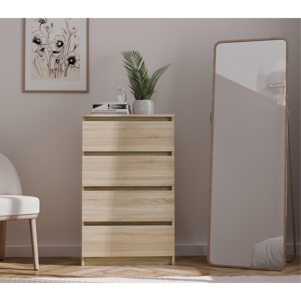 KOMMODE Sonoma Eiche 70/97/40 - Sonoma Eiche, Holzwerkstoff (70/97/40cm) - RAUMHIRSCH FURNITURE