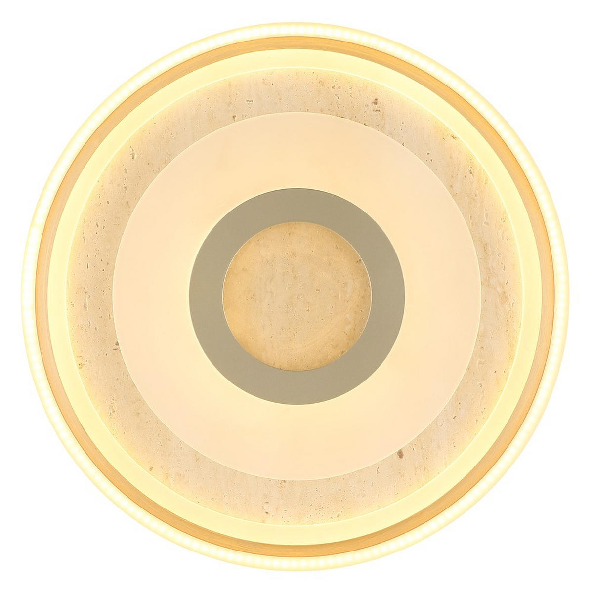 DECKENLEUCHTE CARDENAS, LED, Travertin - Champagner, Glas (50/50/7.5cm) - Globo Lighting