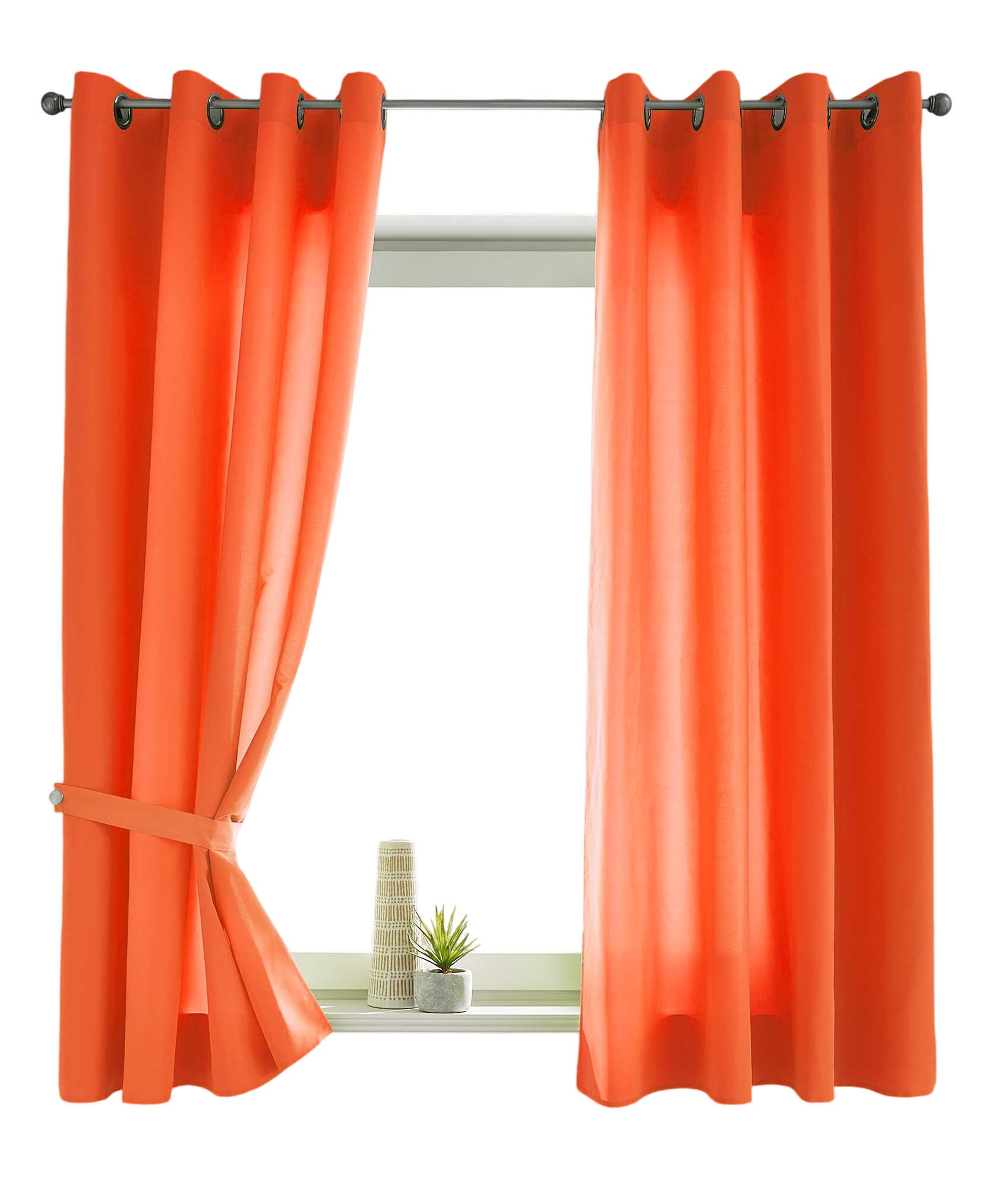 VORHANG 2ER SET BERLIN HxB 145x140cm Orange - Orange, Textil (140/145/145cm) - Gardinenbox