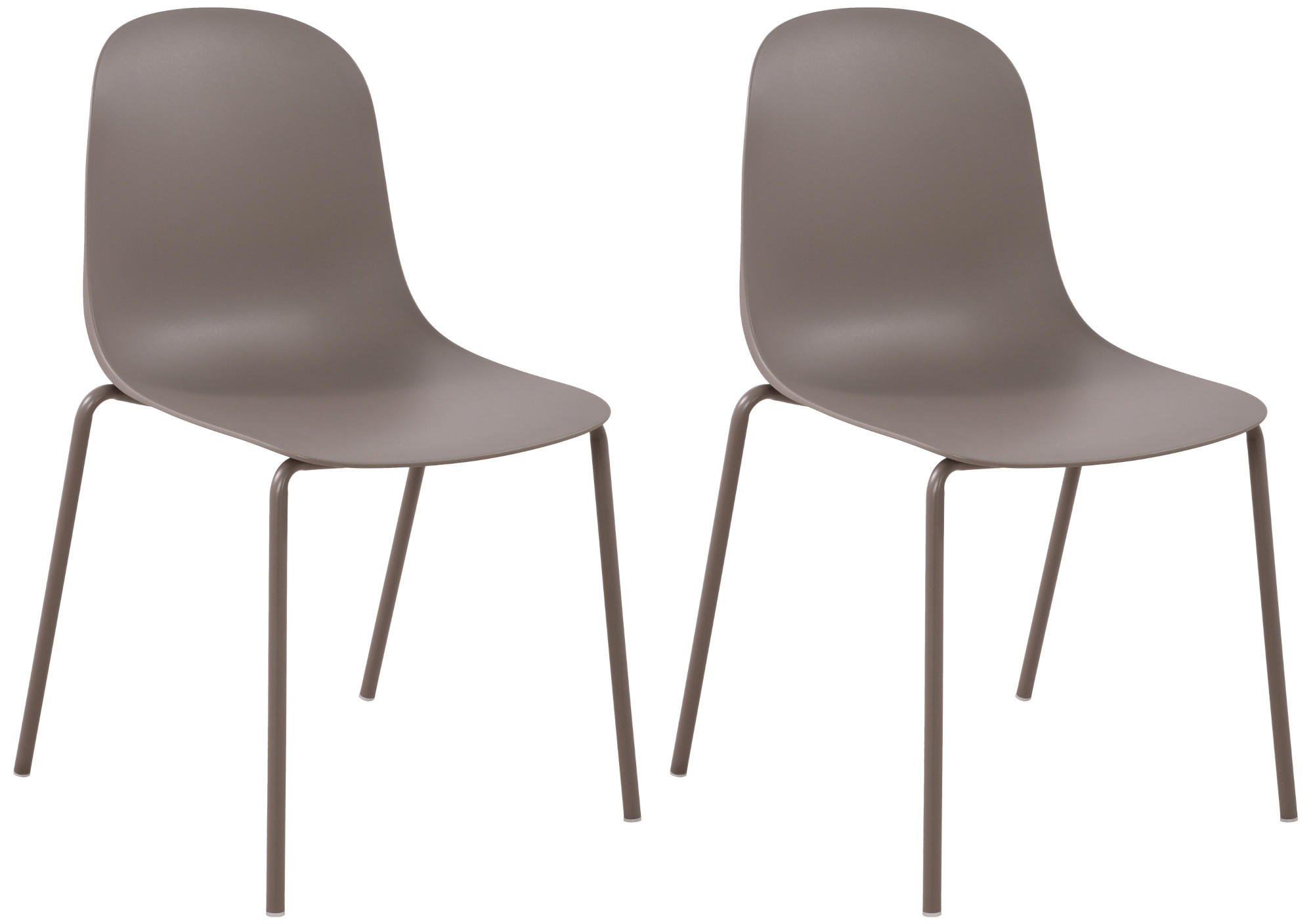 STAPELSTUHL 2er Set Kunststoff Taupe - Taupe, Kunststoff/Metall (51/85/53cm) - CLP