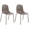 STAPELSTUHL 2er Set Kunststoff Taupe - Taupe, Kunststoff/Metall (51/85/53cm) - CLP
