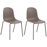 STAPELSTUHL 2er Set Kunststoff Taupe - Taupe, Kunststoff/Metall (51/85/53cm) - CLP