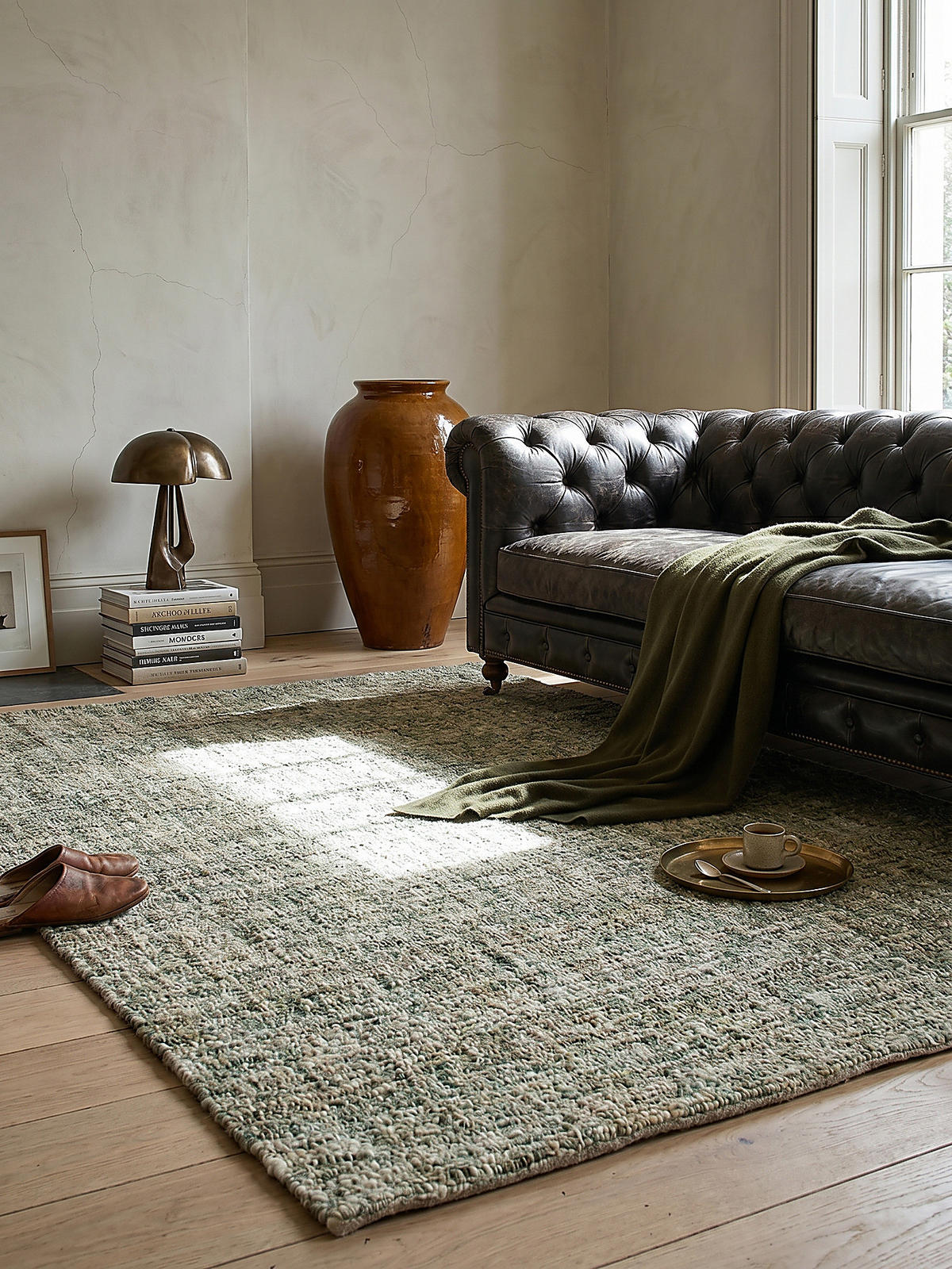 WOLLTEPPICH OTLEY, einfarbig, Grün, 200 x 290 cm - Grün, Textil (290/200cm) - KADIMA DESIGN