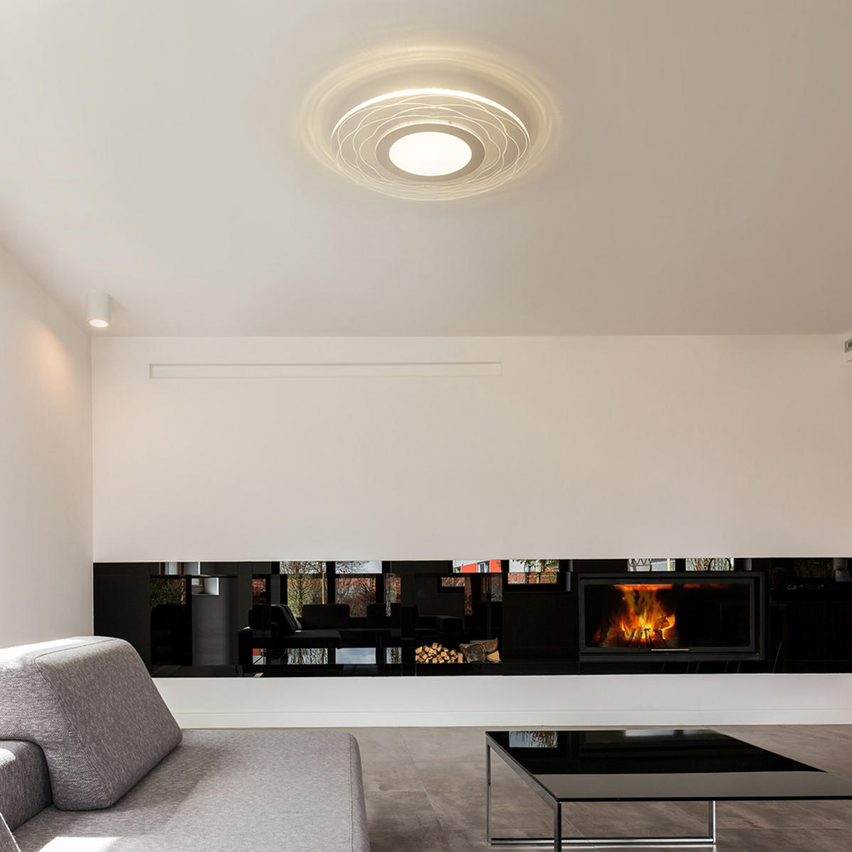 LED DECKENLEUCHTE BALON Weiß Metall - Weiß, Metall (35/35/4.5cm) - Globo Lighting