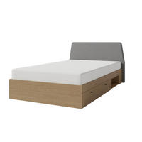 JUGENDBETT ALBI 120/200 in Baltic Düne Eiche / Grau - Alteiche/Grau, Holzwerkstoff (120/200cm) - Deine Möbel 24