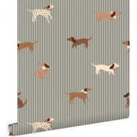 TAPETE Hunde 50 x 900 cm - Blau, Papier (50/0.1cm) - ESTAhome