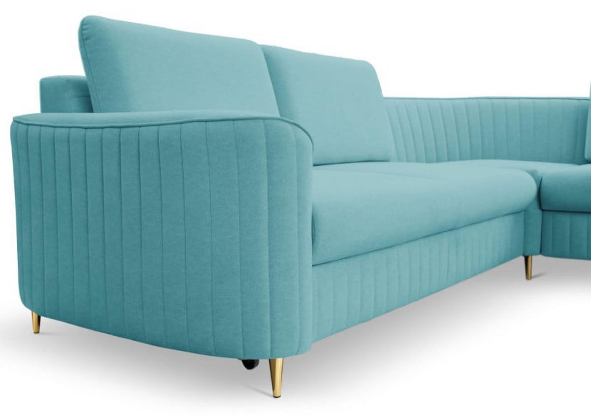 ECKSOFA Türkis LOREN Mit Schlaffunktion Und Bettkasten - Türkis, Textil (251/251cm) - Sepro Meble