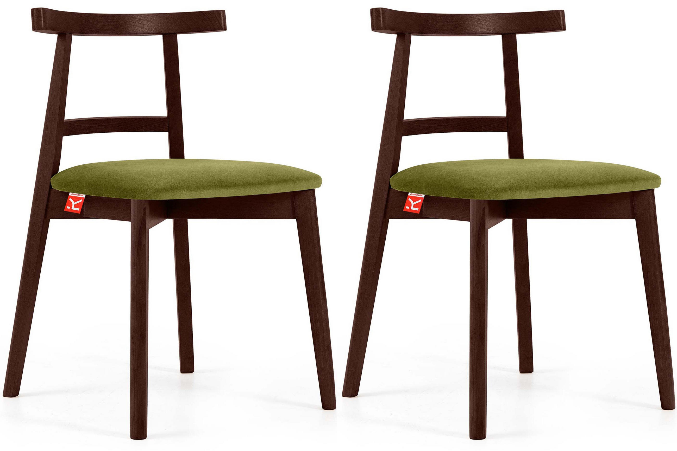 ESSTISCHSTÜHLE LILIO 2 St Vintage, Oliv / Mahagoni - Olivgrün, Holz/Textil (47/76/45cm) - KONSIMO®