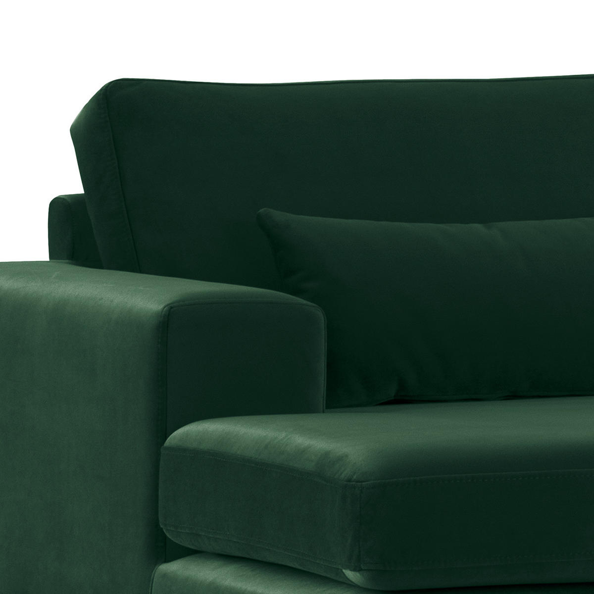 ECKSOFA mit Longchair - Buchefarben/Grün, Textil (281/153cm) - home24